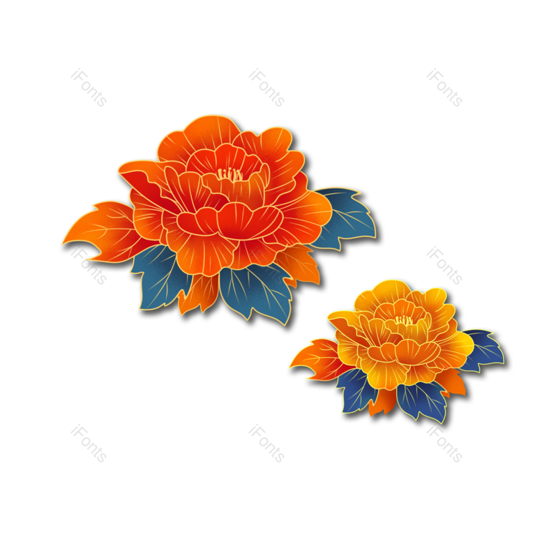 装饰图片,中国风元素,牡丹PNG,素材免抠素材